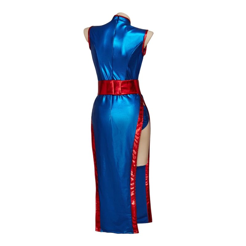 Chichi Cosplay Costume – Sexy High-Slit Blue Cheongsam Dress for Women - Image 5