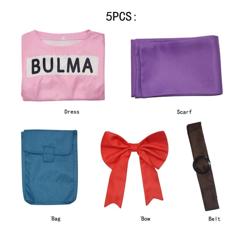 Bulma Cosplay Costume – Pink Dress Anime Uniform for Women - Image 6