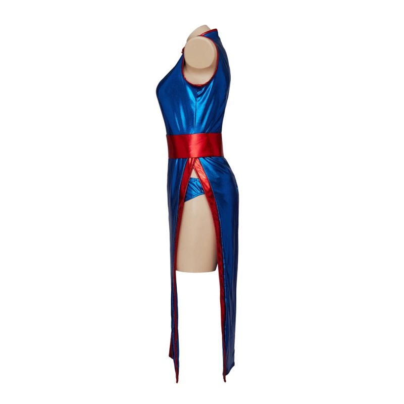 Chichi Cosplay Costume – Sexy High-Slit Blue Cheongsam Dress for Women - Image 3