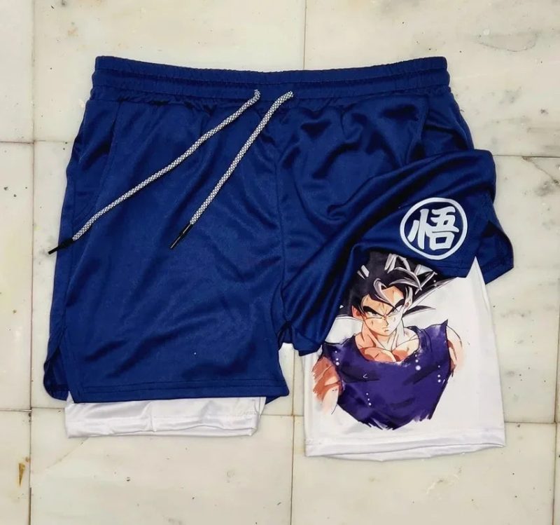 Anime Dragon Ball Son Goku Shorts – 2023 Men's Double-Layer Sportswear - Image 3